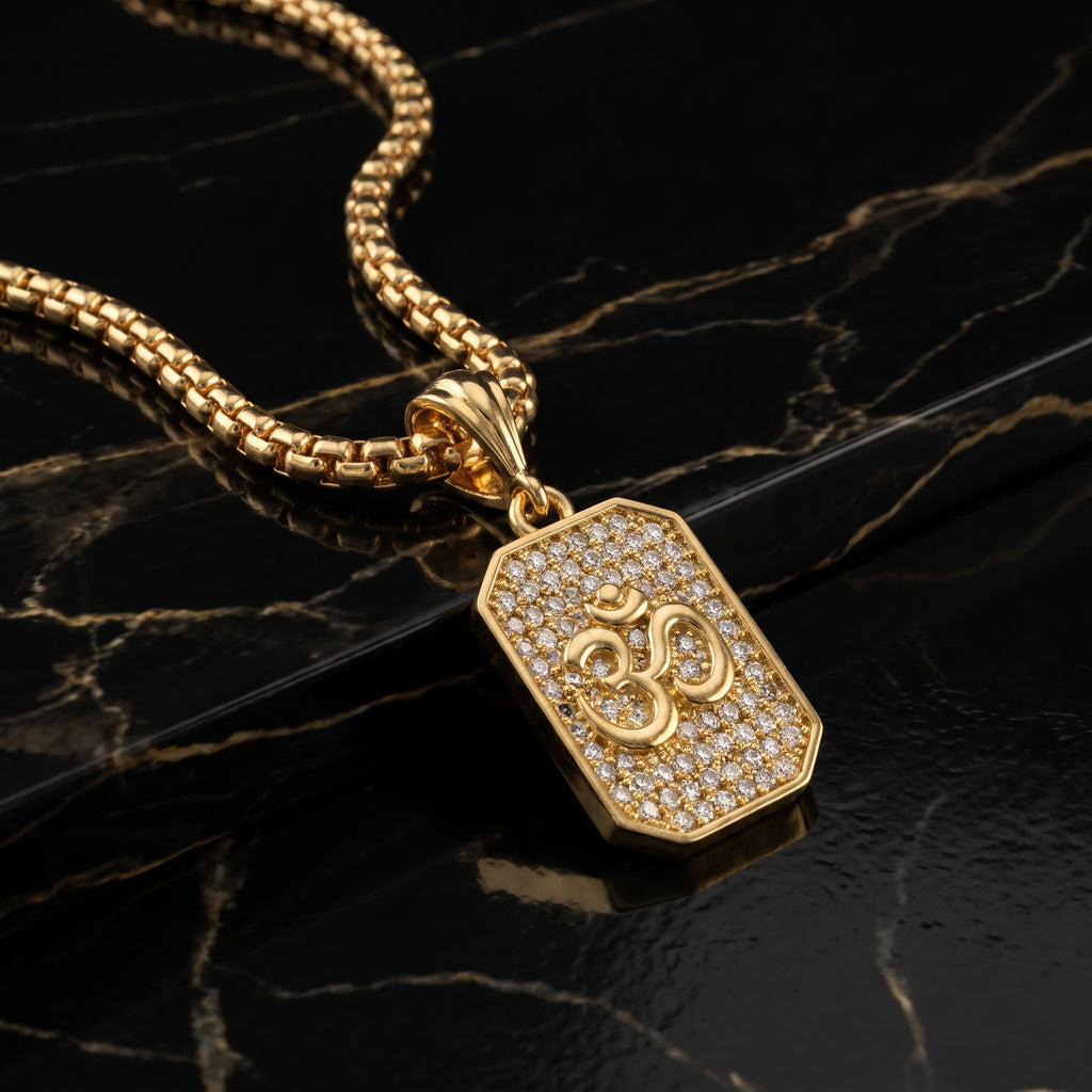 Om Diamond Chain Pendant