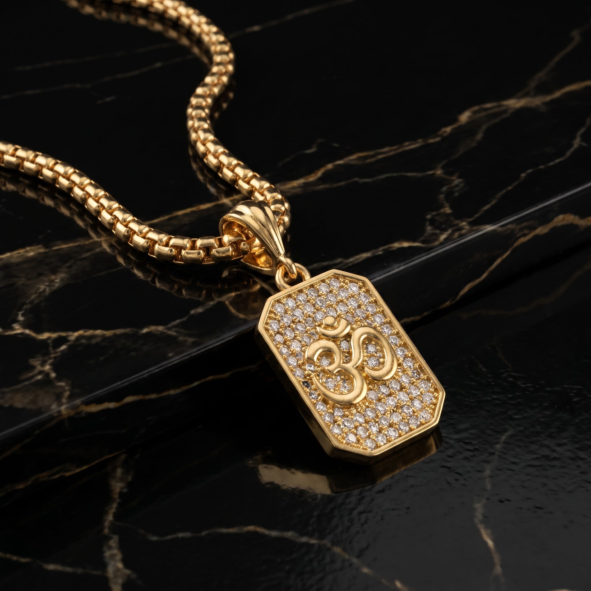 Om Diamond Chain Pendant