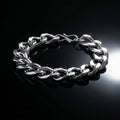 Aurev MEN Stainless Steel Silver Chain Bracelet for Men | 14mm Width | 21.5cm Length | Premium Cuban Link Design