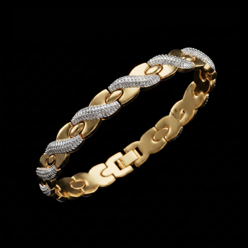 Gold & Silver Dual-Tone Link Bracelet for Men