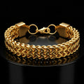 Royal Weave Gold-Tone Bracelet, Length 9 inch | Width 12 mm | Weight 45 gram