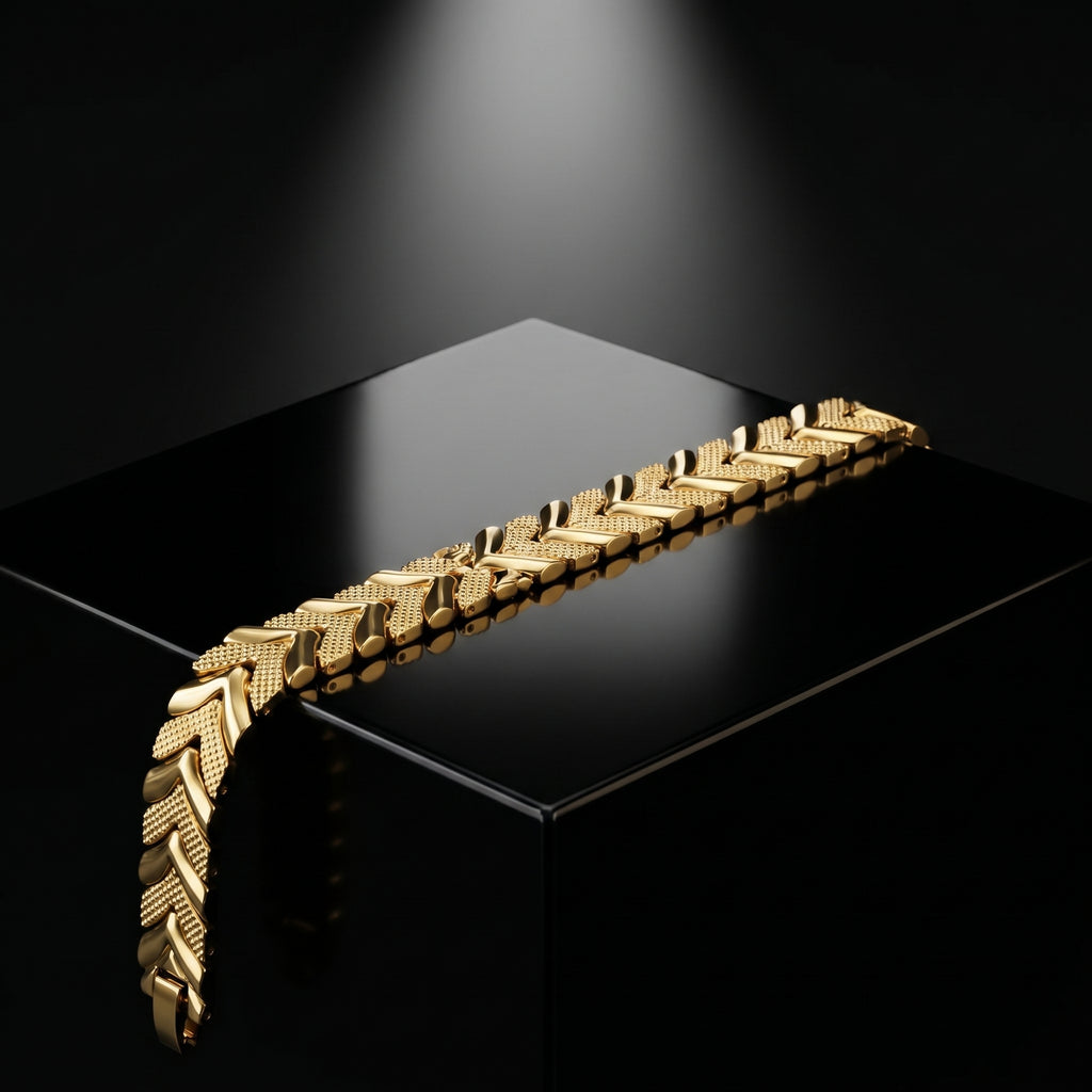 Chevron Link Bracelet for Men | Length 8.3 inch | Width 12 mm