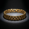 Aurev MEN Premium Gold-Tone Stainless Steel Link Bracelet for Men
