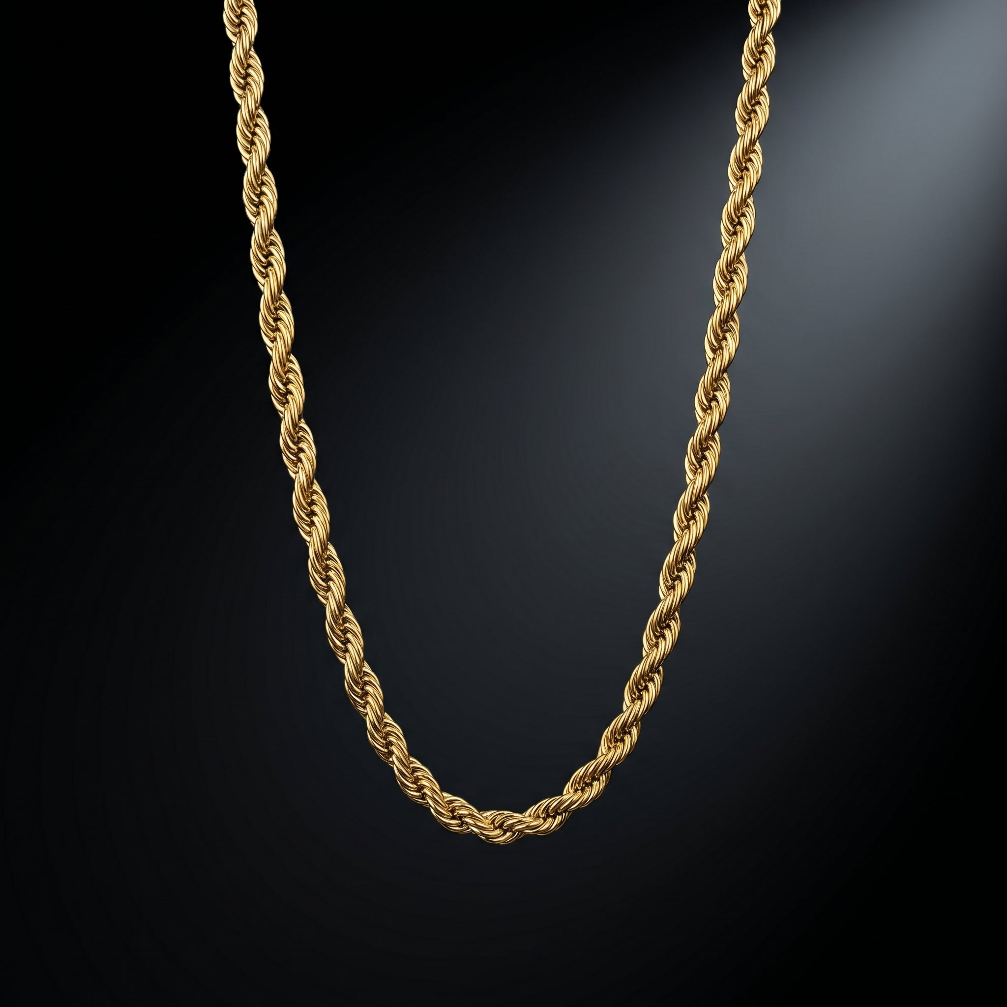 AUREV MEN Royal Rope Chain Necklace for Men, 22 Inch and width 4 mm