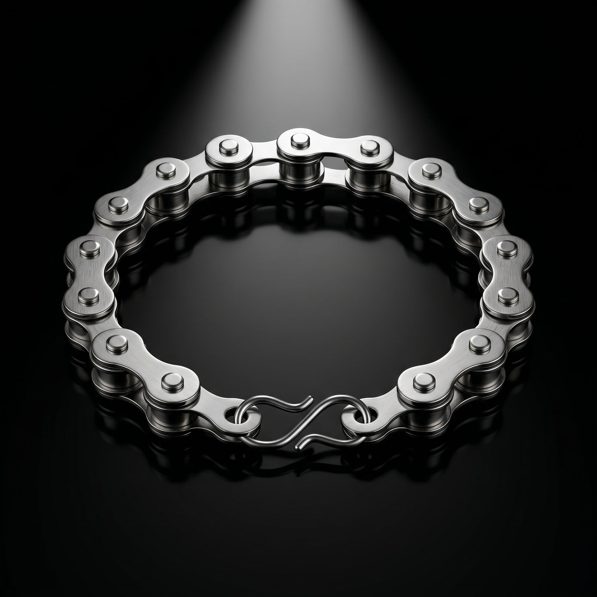 Aurev MEN Heavy Duty Bike Chain Bracelet – Stainless Steel Rugged Link Wrist Band for Men, 8.5 Inch Length and 10mm Width