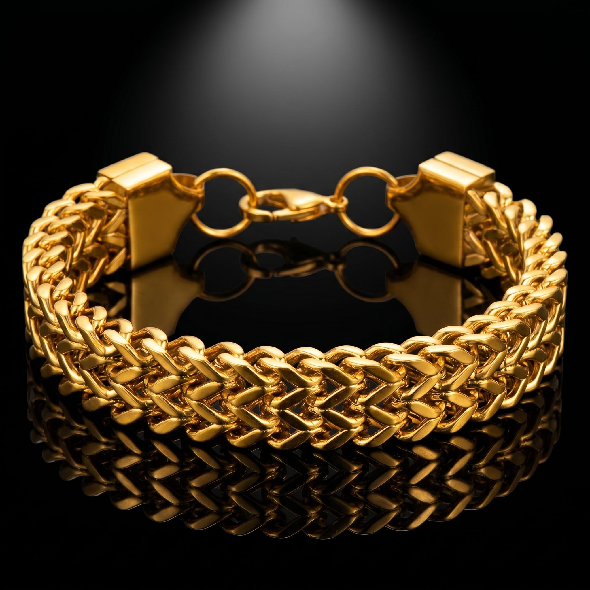 Royal Weave Gold-Tone Bracelet, Length 9 inch | Width 12 mm | Weight 45 gram