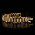 AUREV MEN Luxury Gold-Tone Crystal Link Bracelet for Men | Length 8 inch and Width 12 mm
