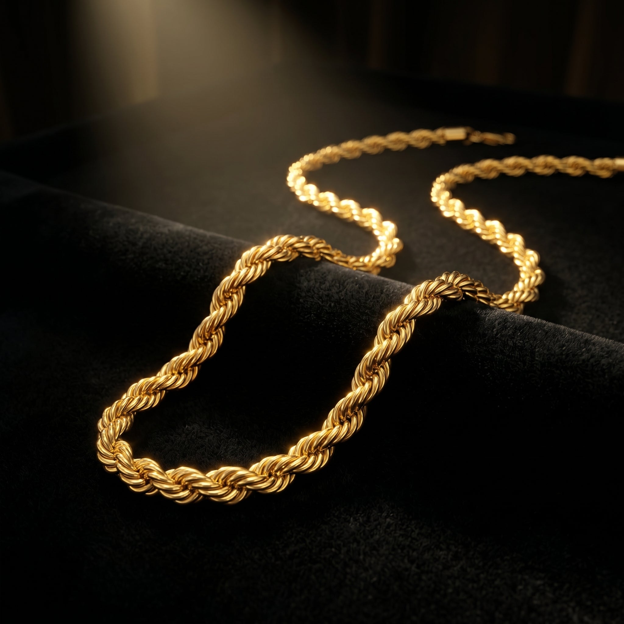 AUREV MEN Royal Rope Chain Necklace for Men, 22 Inch and width 4 mm