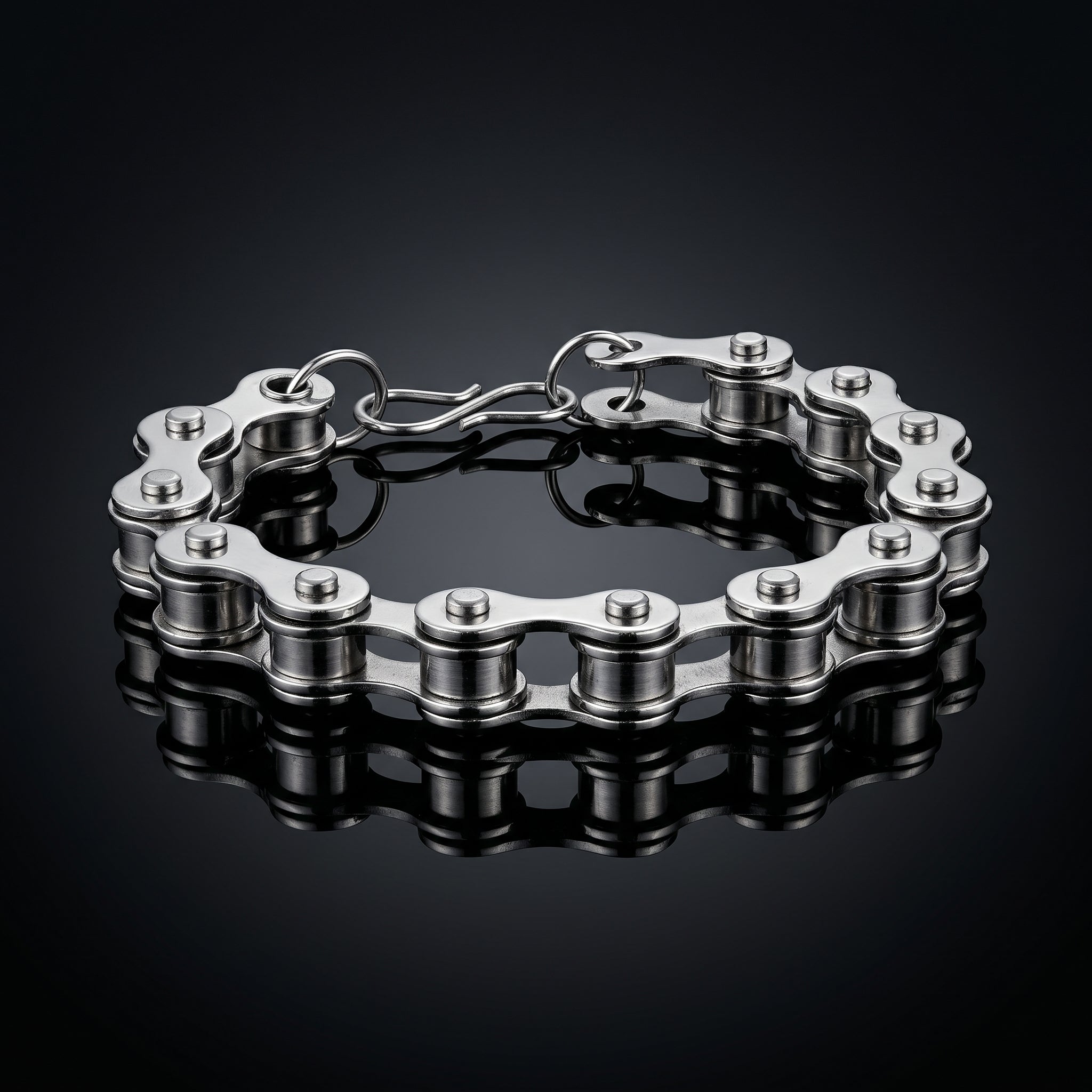 Aurev MEN Heavy Duty Bike Chain Bracelet – Stainless Steel Rugged Link Wrist Band for Men, 8.5 Inch Length and 10mm Width