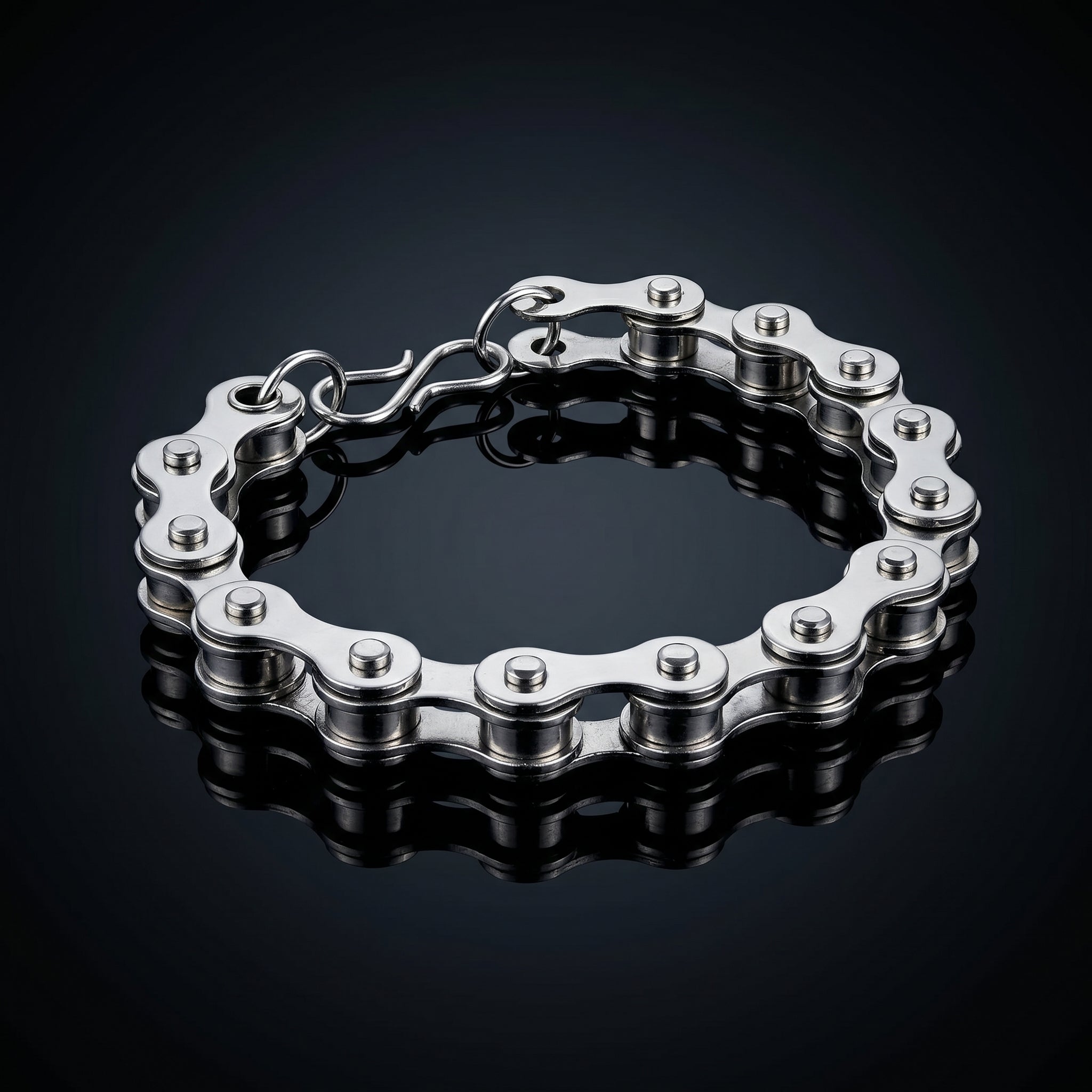 Aurev MEN Heavy Duty Bike Chain Bracelet – Stainless Steel Rugged Link Wrist Band for Men, 8.5 Inch Length and 10mm Width