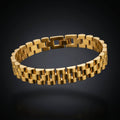 Aurev MEN Premium Gold-Tone Stainless Steel Link Bracelet for Men