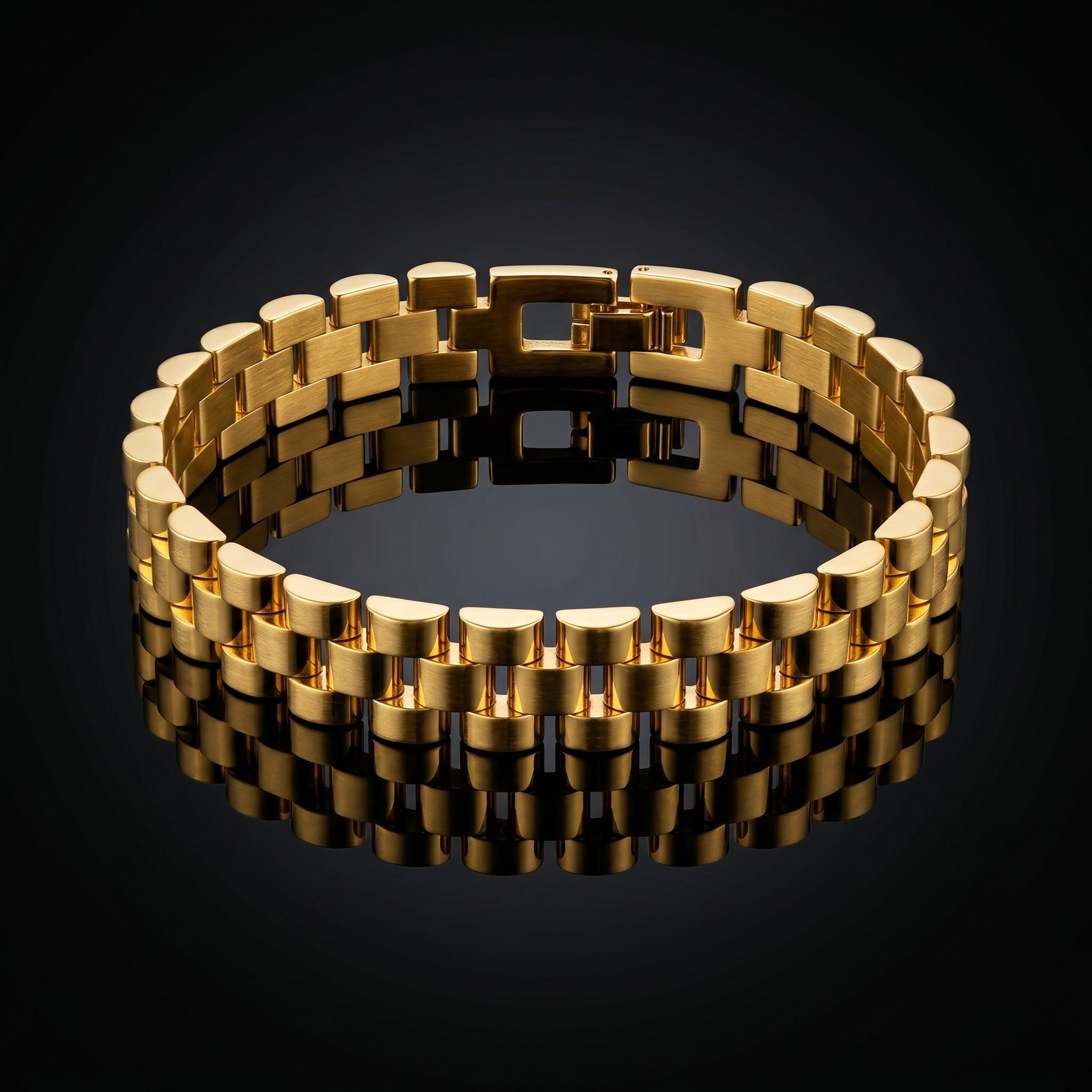 Aurev MEN Premium Gold-Tone Stainless Steel Link Bracelet for Men