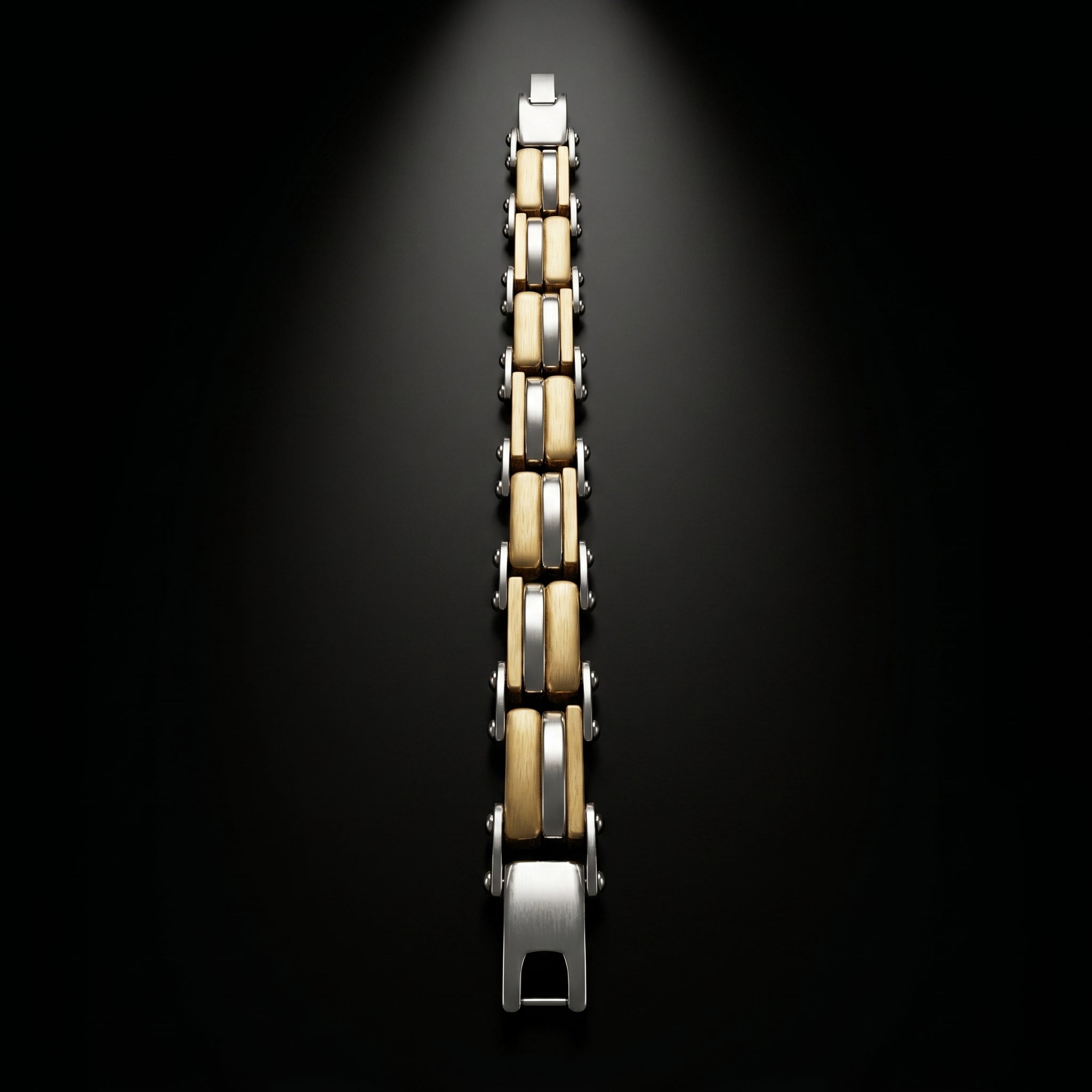Premium Two-Tone Stainless Steel Bracelet for Men,  Length 8.5 inch | Width 12 mm