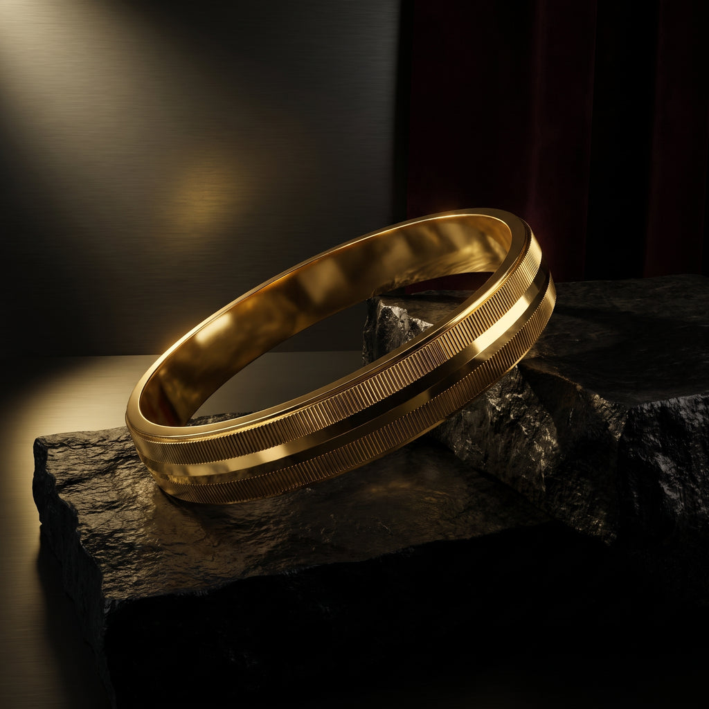 Aurev MEN Premium Gold-Tone Stainless Steel Kada for Men