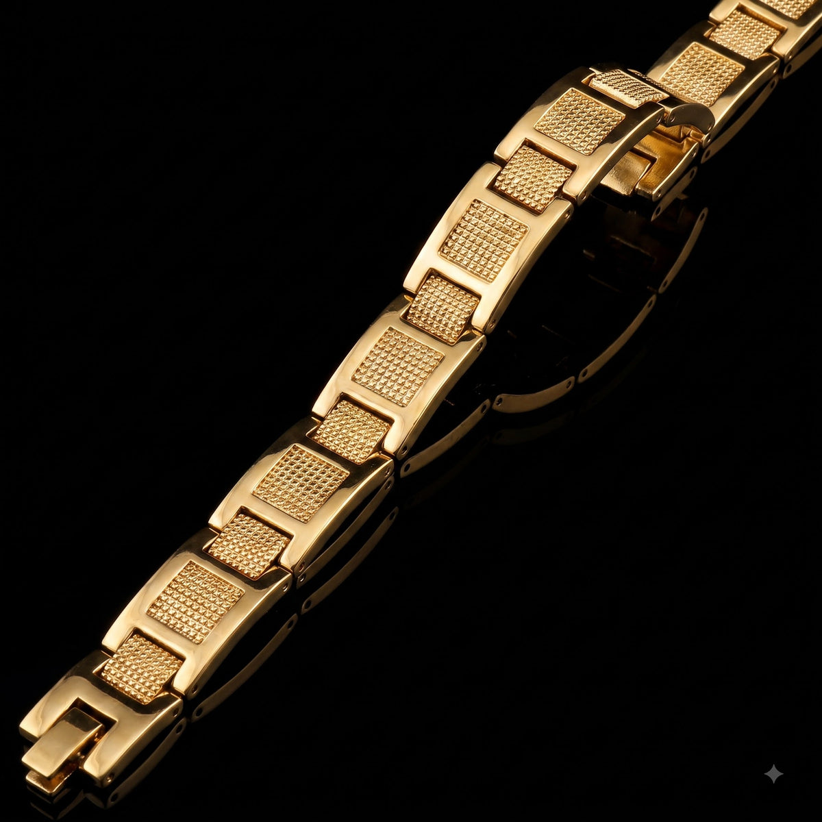 Textured Link Bracelet for Men | Length 8.3 inch | Width 12 mm