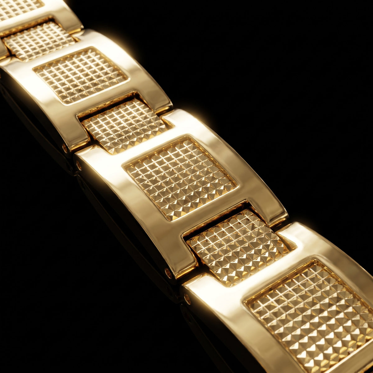 Textured Link Bracelet for Men | Length 8.3 inch | Width 12 mm