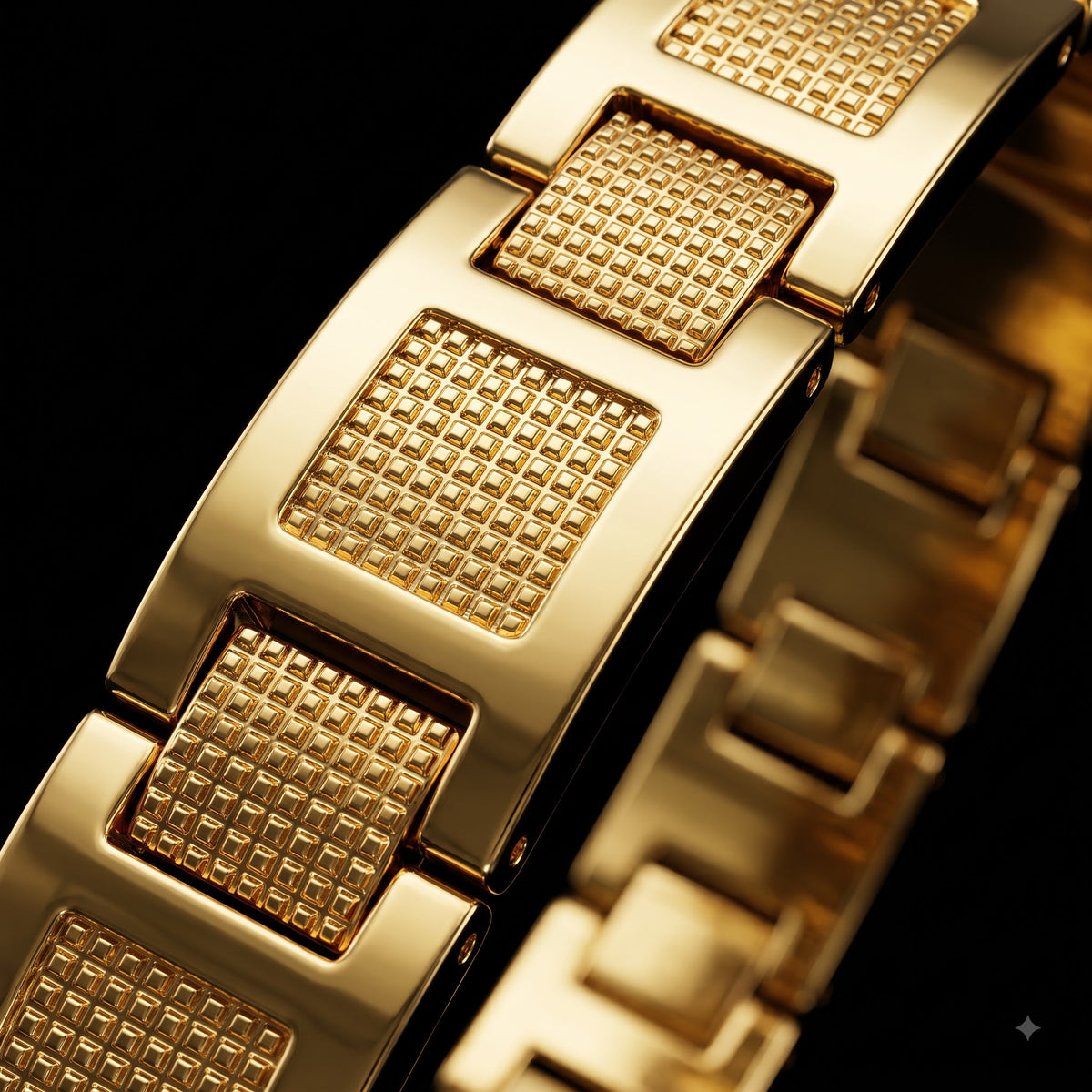 Textured Link Bracelet for Men | Length 8.3 inch | Width 12 mm