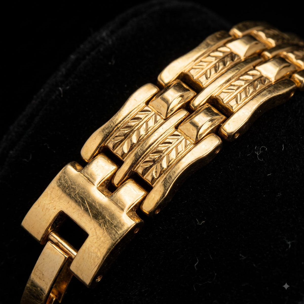 Triple-Layer Gold-Tone Link Bracelet for Men | Length 8.8 inches | Width 14 mm | Weight 45 gram