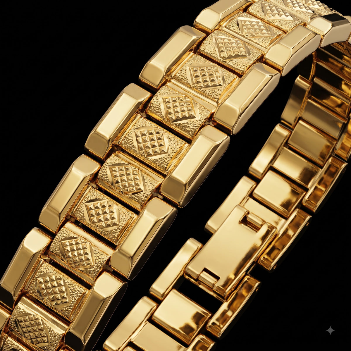 Royal Diamond-Link Gold-Tone Bracelet for Men