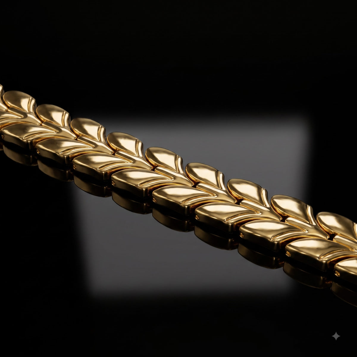 Laurel Leaf Wheat Chain Bracelet for men | Length 8.4 inches | Width 12 mm | Weight 40 gram