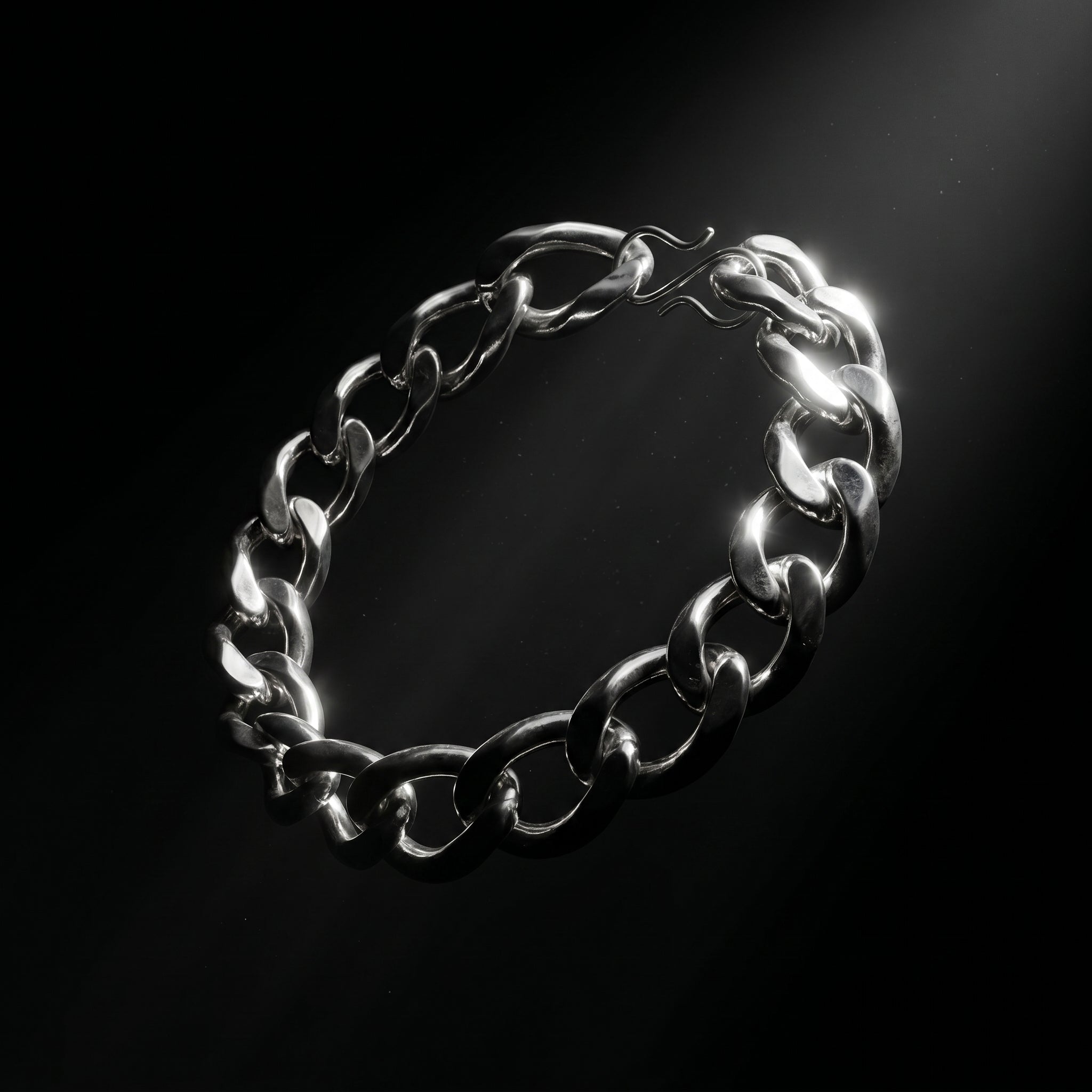 Aurev MEN Stainless Steel Silver Chain Bracelet for Men | 14mm Width | 21.5cm Length | Premium Cuban Link Design