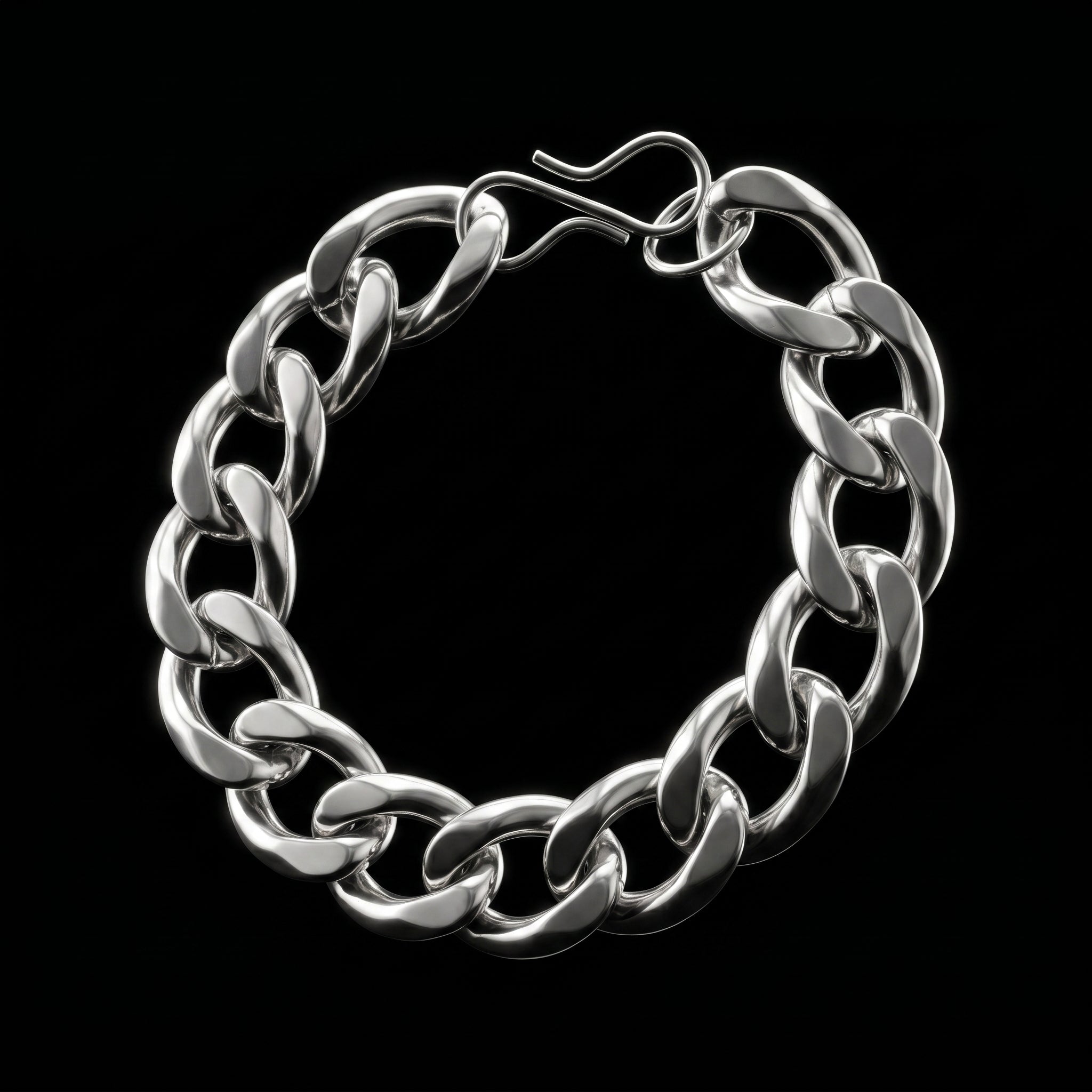 Aurev MEN Stainless Steel Silver Chain Bracelet for Men | 14mm Width | 21.5cm Length | Premium Cuban Link Design
