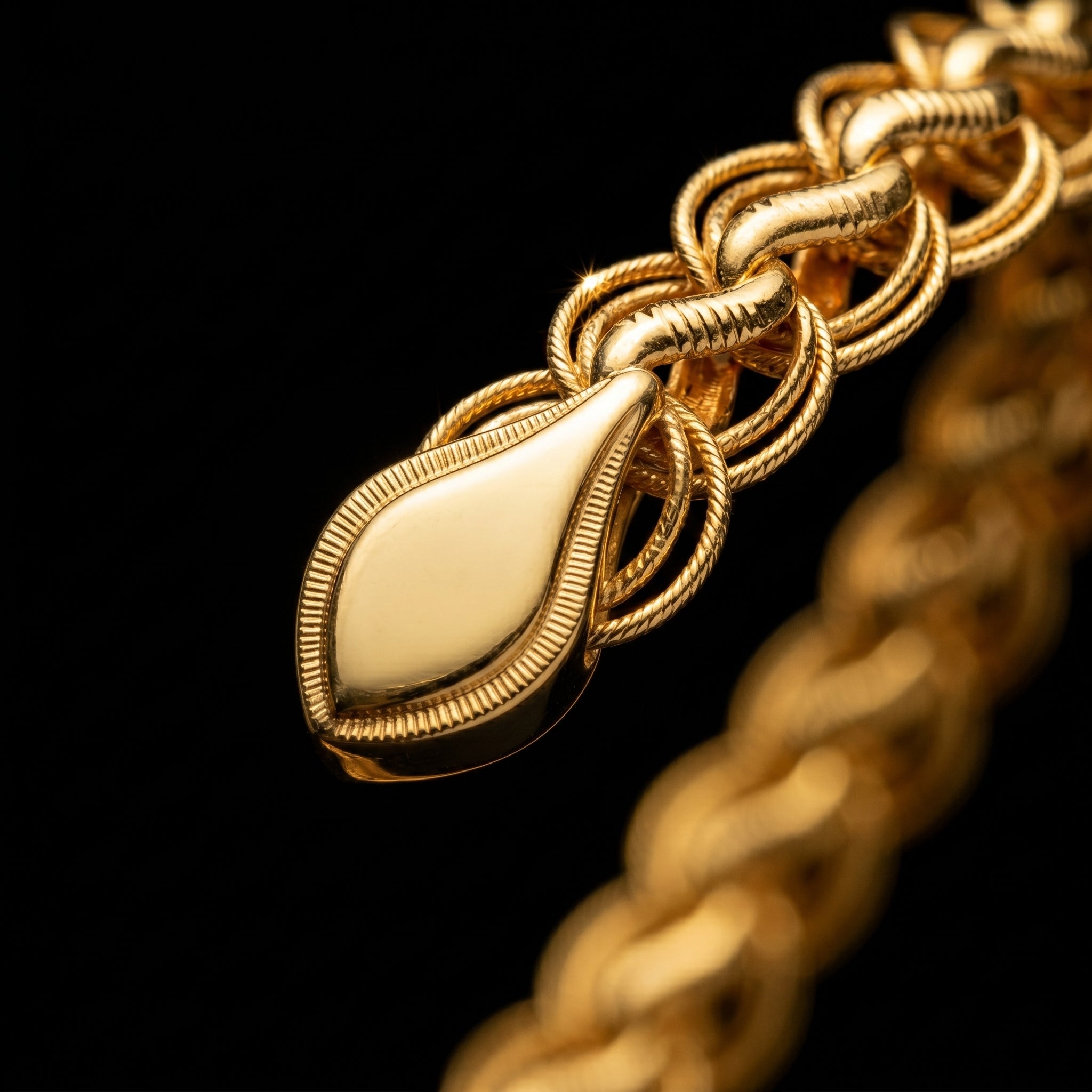 Double Link Pattern , Gold plated Bracelet for Men, 8.5 Inch Length and 12 mm Width