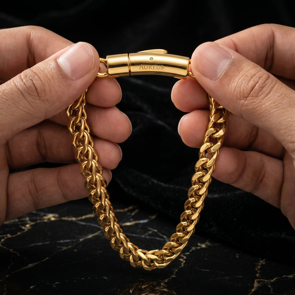 AUREV MEN Royal Cuban Link Bracelet – length 8.12 inch and width 6 mm
