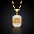 AUREV MEN Mahakal Gold-Plated Pendant with Premium Chain | Religious Trishul Design | Cubic Zirconia Studded | Stainless Steel