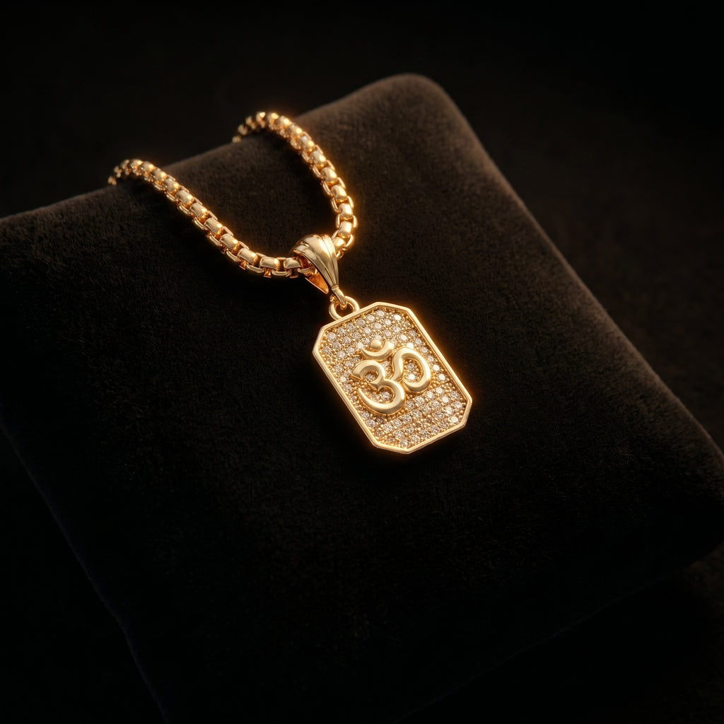 Om Diamond Chain Pendant