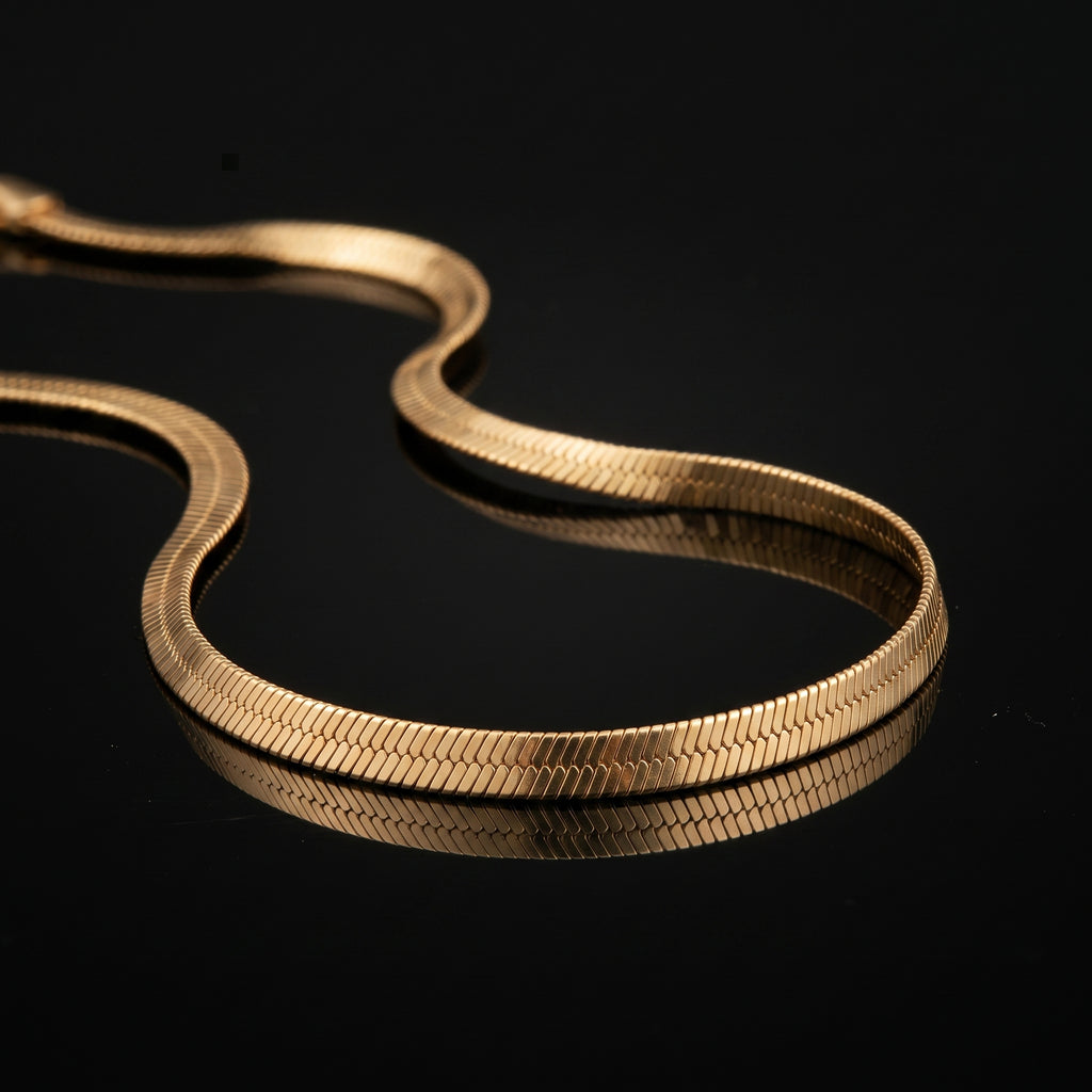Aurev™ Premium Golden Snake Chain for Men | Sleek Luxury Design | Everyday & Party Wear