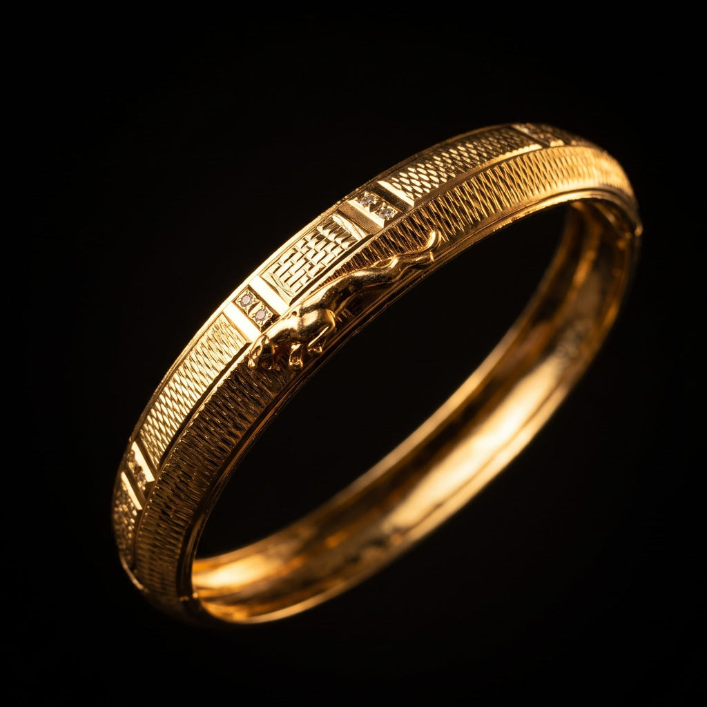 Jaguar gold kada | IGB Coating on a Brass base looks 24k Gold
