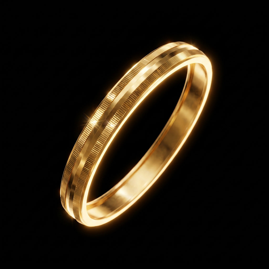 Aurev MEN Premium Gold-Tone Stainless Steel Kada for Men