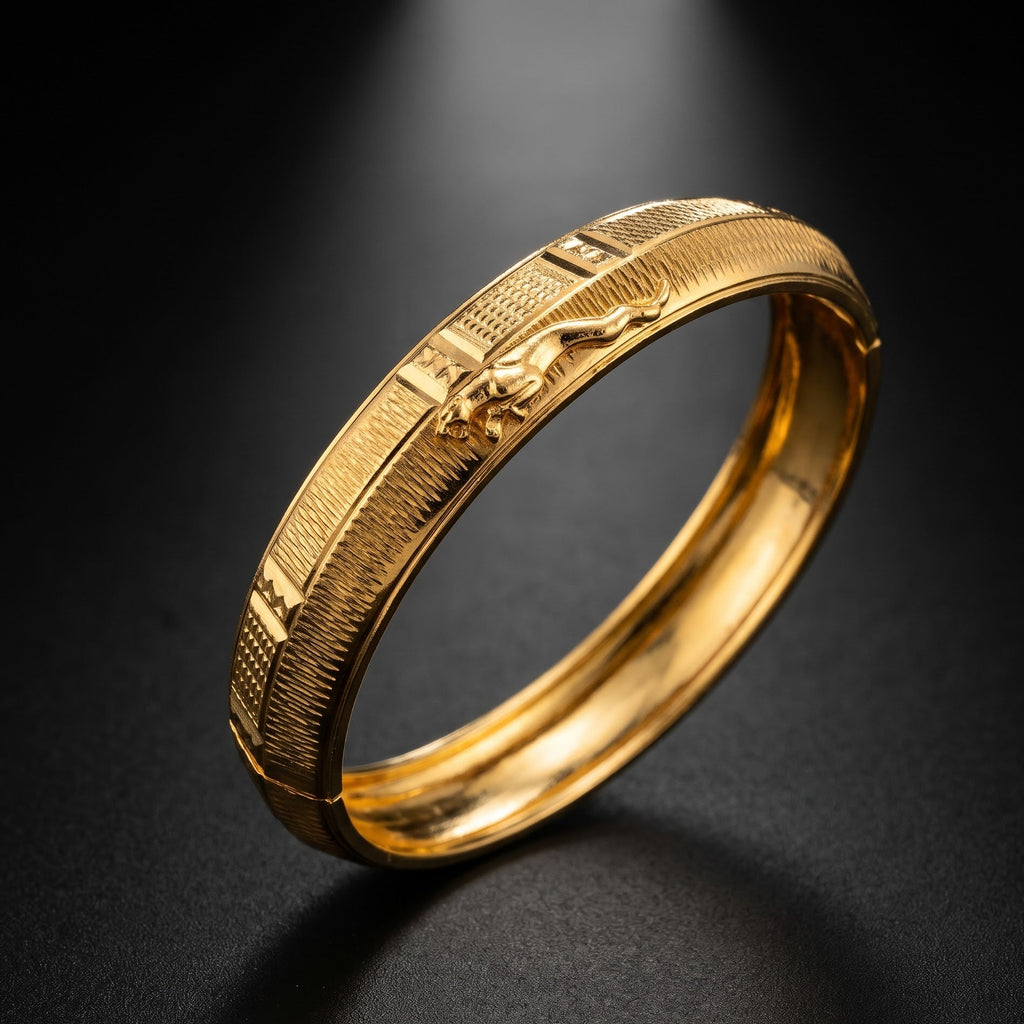 Jaguar gold kada | IGB Coating on a Brass base looks 24k Gold