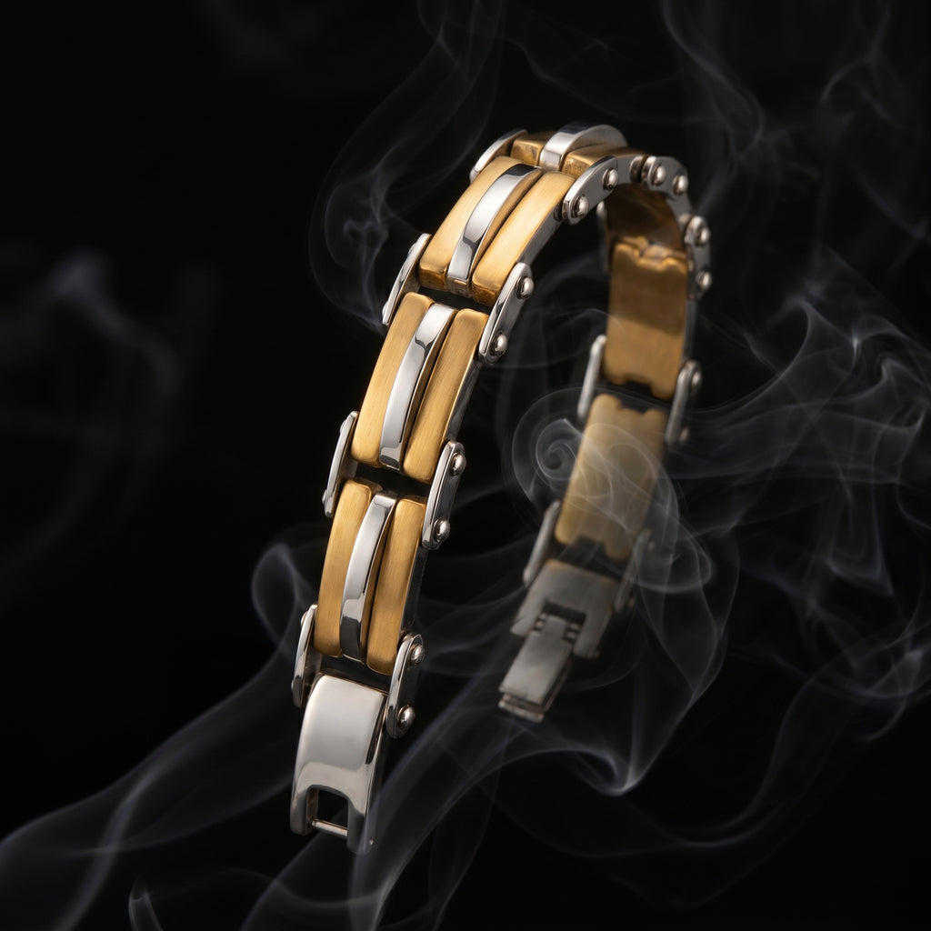 Premium Two-Tone Stainless Steel Bracelet for Men,  Length 8.5 inch | Width 12 mm