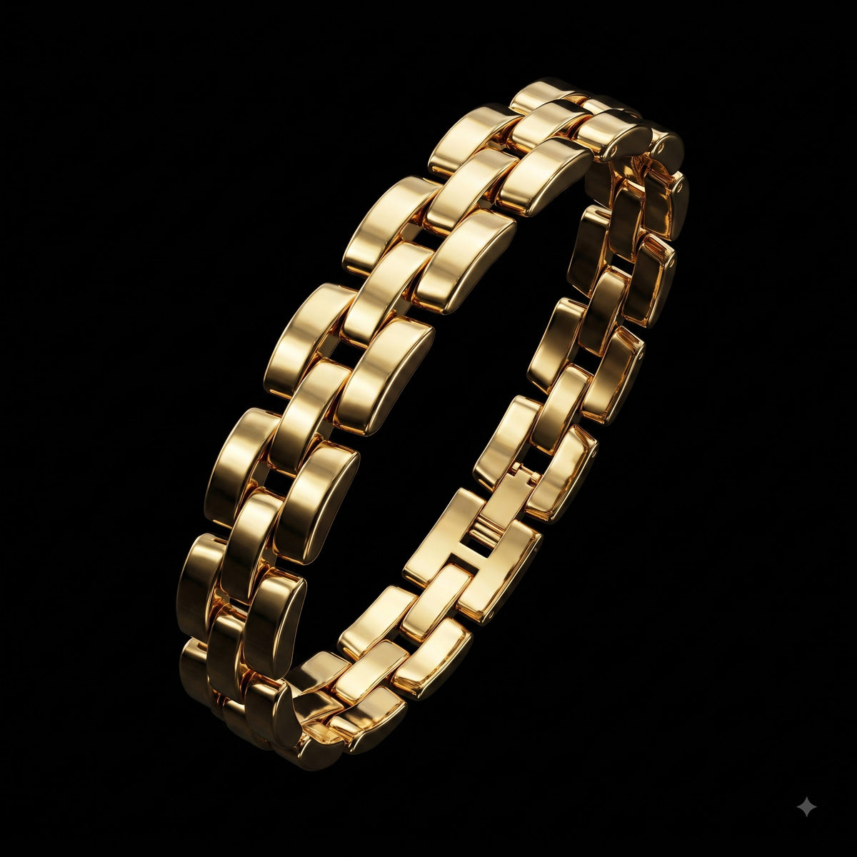 Triple-Layer Link Bracelet  | Length 8 inch | Width 12 mm | Weight 45 gram