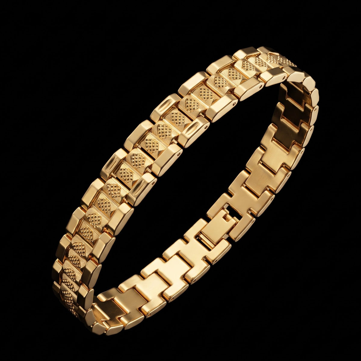 Royal Diamond-Link Gold-Tone Bracelet for Men