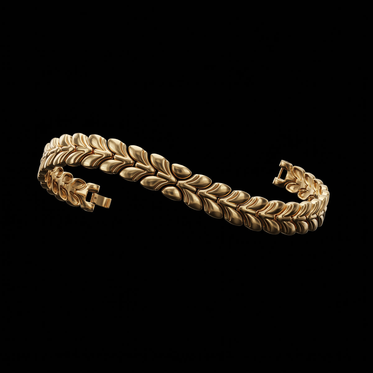 Laurel Leaf Wheat Chain Bracelet for men | Length 8.4 inches | Width 12 mm | Weight 40 gram