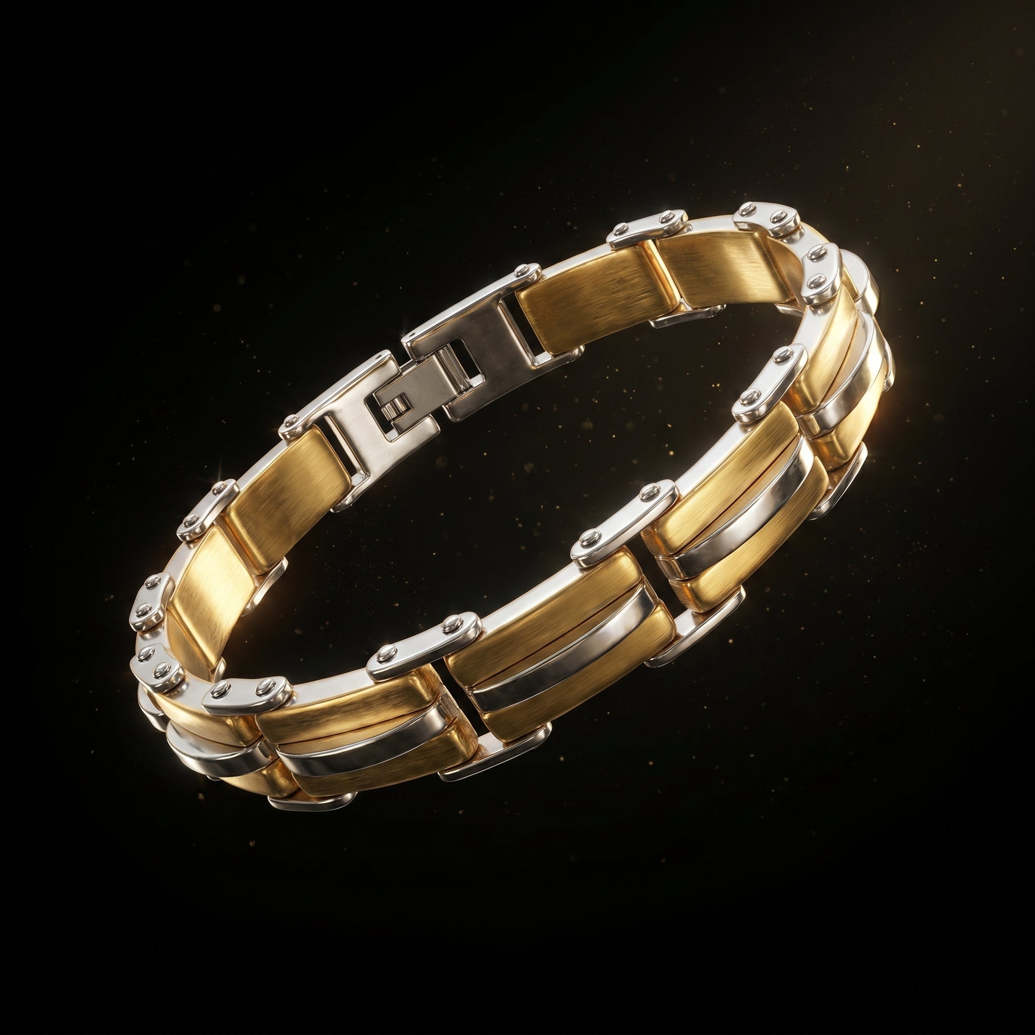 Premium Two-Tone Stainless Steel Bracelet for Men,  Length 8.5 inch | Width 12 mm