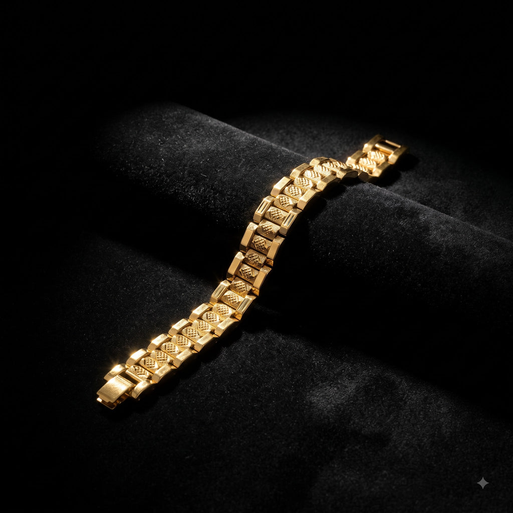 Royal Diamond-Link Gold-Tone Bracelet for Men
