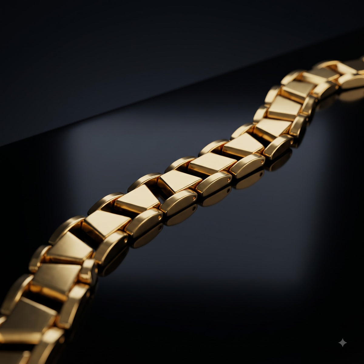 Geometric Textured Link Bracelet | Length 8.3 inch | Width 12 mm
