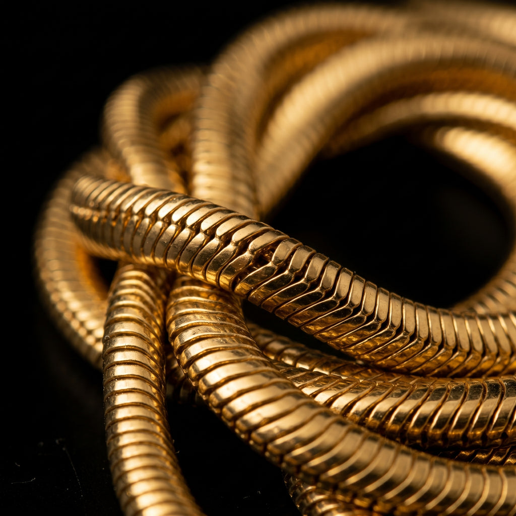 Aurev™ Premium Golden Snake Chain for Men | Sleek Luxury Design | Everyday & Party Wear
