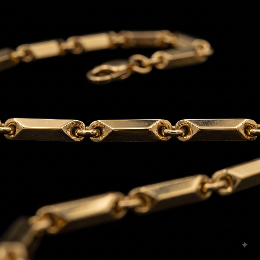 Bar Link Chain for Men | Elegant Rectangular Link Necklace