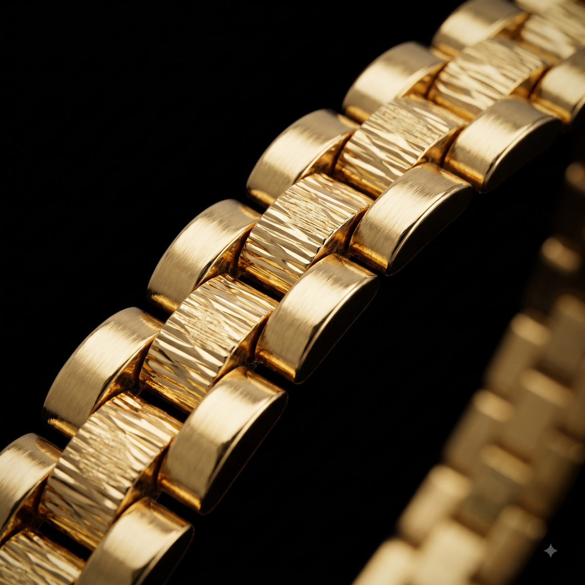 Double Layer Textured Link Bracelet | Length 8.3 inch | Width 12 mm