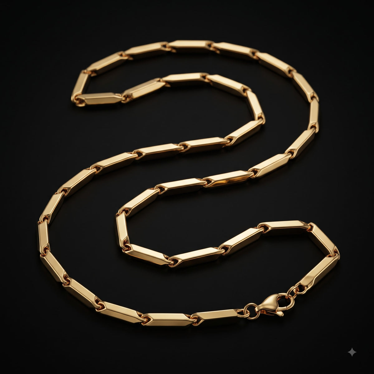 Bar Link Chain for Men | Elegant Rectangular Link Necklace