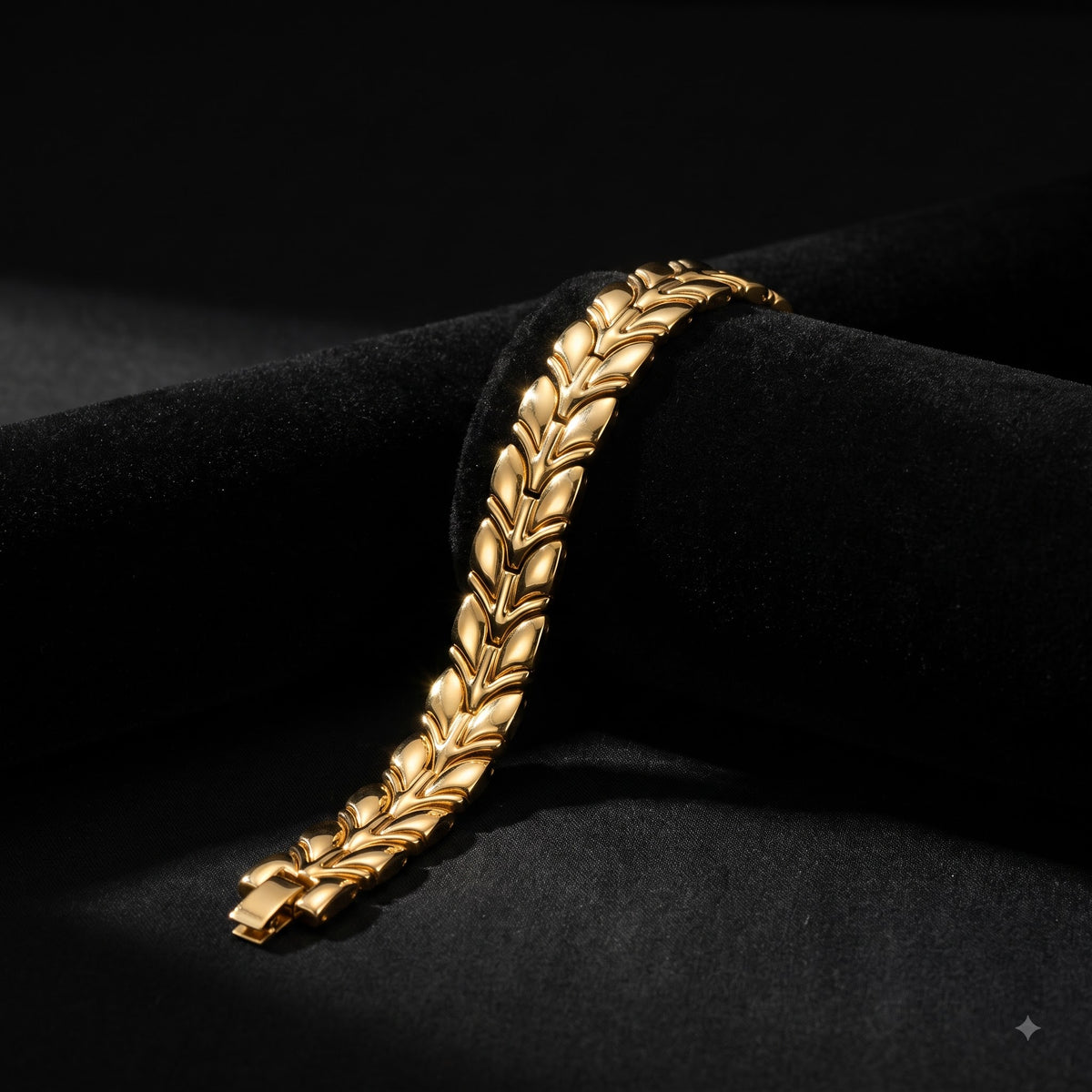 Laurel Leaf Wheat Chain Bracelet for men | Length 8.4 inches | Width 12 mm | Weight 40 gram