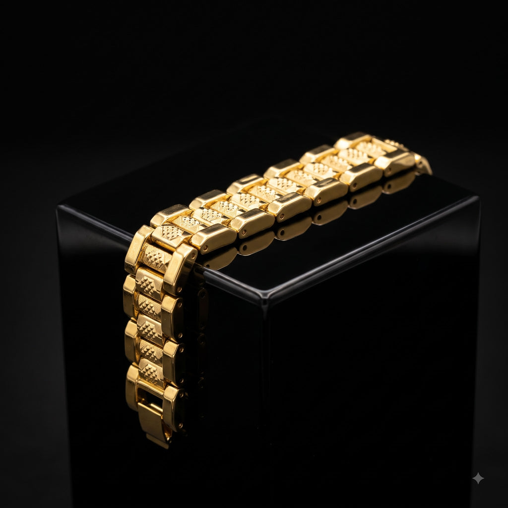 Royal Diamond-Link Gold-Tone Bracelet for Men