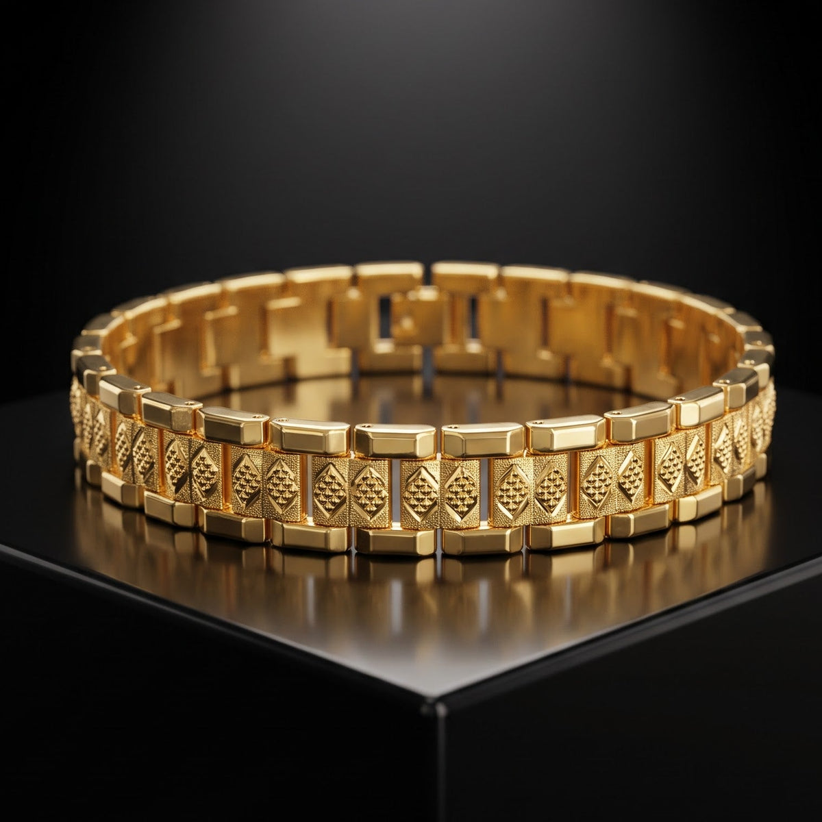 Royal Diamond-Link Gold-Tone Bracelet for Men