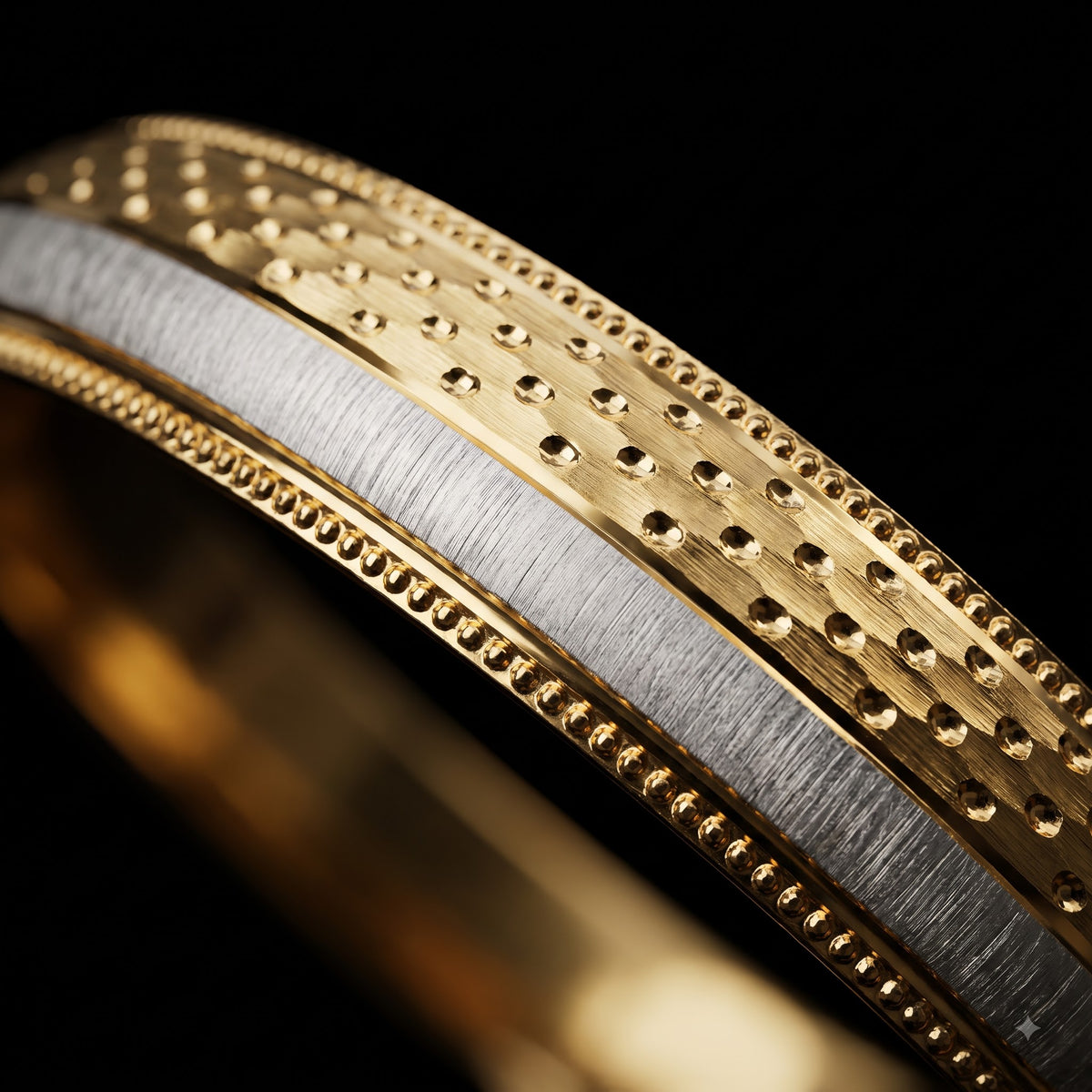 Dual-Tone Dotted Texture Designer Kada for Men
