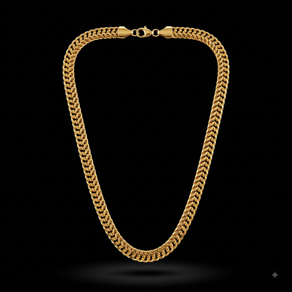 Double Cuban Link Chain 22K looks real gold plated, Length 21.6 inch | Width 6 mm | Weight 21 Gram